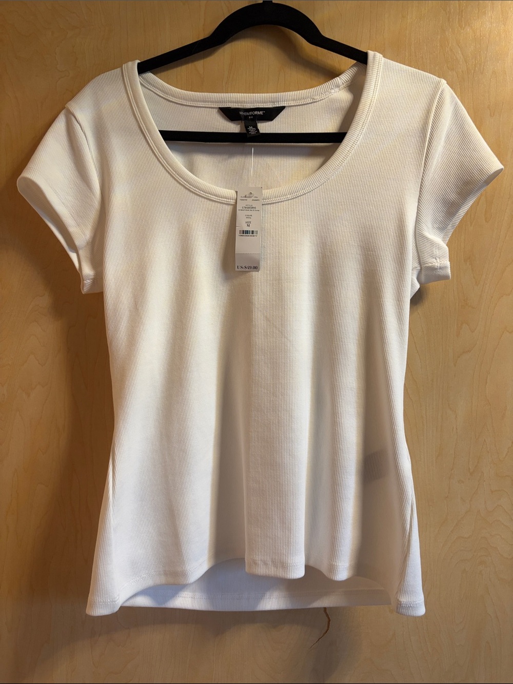 White House Black Market White Scoop Neck Short Sleeve Tee